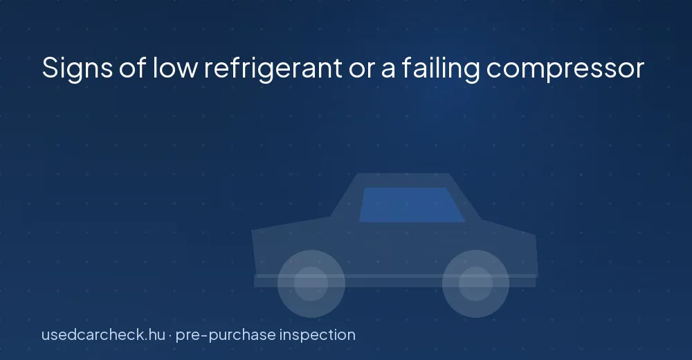 Signs of low refrigerant or a failing compressor