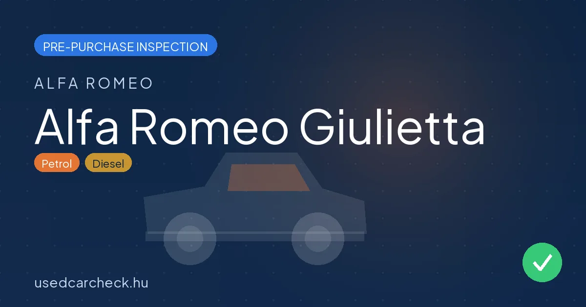 Alfa Romeo Giulietta pre-purchase inspection