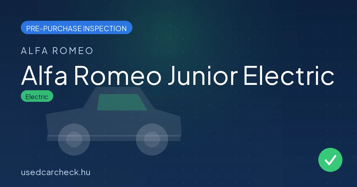 Alfa Romeo Junior Electric pre-purchase inspection