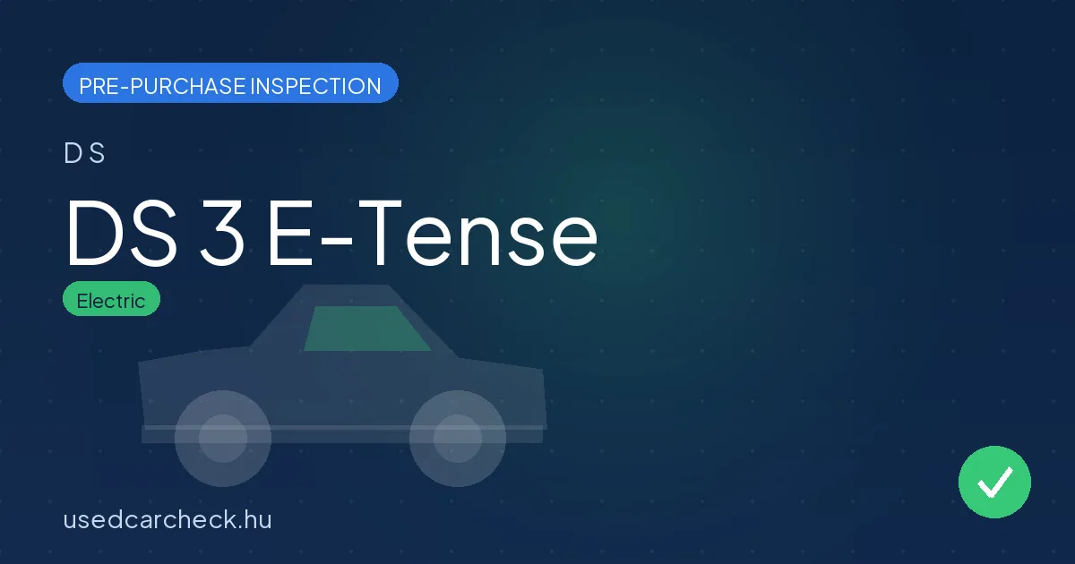 DS 3 E-Tense pre-purchase inspection