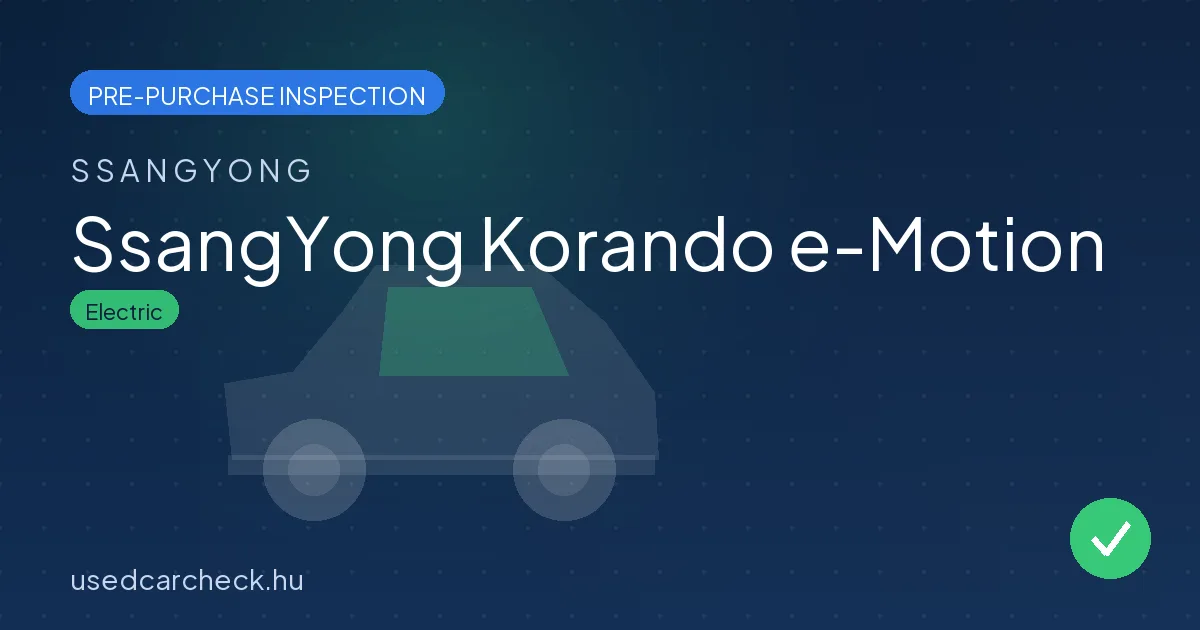 SsangYong Korando e-Motion pre-purchase inspection