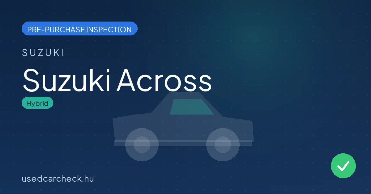 Suzuki Across pre-purchase inspection